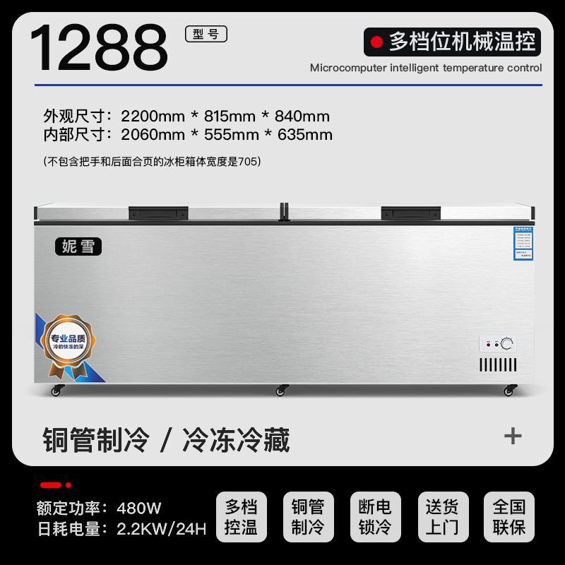 妮雪大冰柜商用冷柜冷冻冷藏柜节能卧式单温双温雪柜保鲜柜|undefined