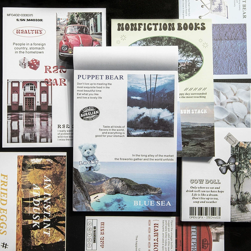 Notebook Dream Island — Retro salt-system DIY base paper, softcover A5, 10-pack
