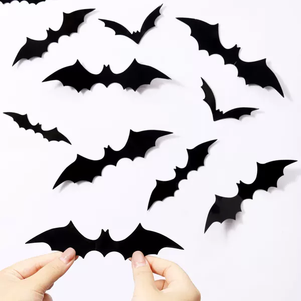 Cross-Border Pvc Bat Halloween Bat Sticker 3D Stereo Bat Sticker Black Bat Sticker Wall Sticker Halloween
