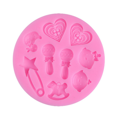 Baby stroller foot, bottle, letter, chocolate mold, cupcake decoration mold, baking mold