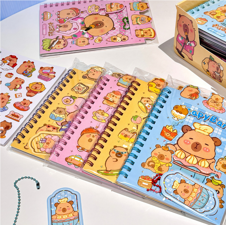 Libro de combinación de pegatinas de bobina de la cuenta de Kapibara 27 piezas de material Libro de libros de bricolaje para niños