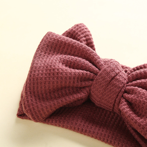 Amazon Children's Hair Accessories Handmade DIY Big Bow Baby Hairband Baby Double Layer Fontanelle Waffle Headband