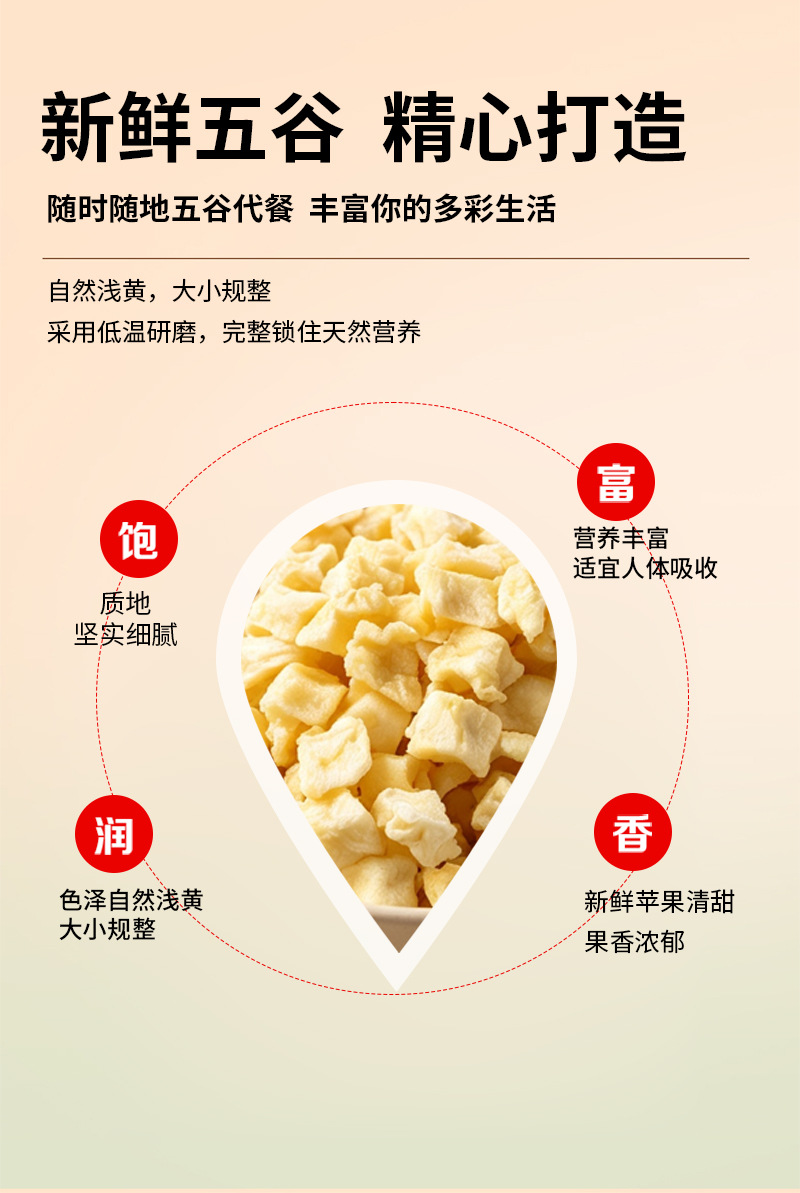 Dried Apple Dices 10x10 mm Dehydrated Apple Granules Bulk 500 g Culinary Baking Ingredient quality and texture