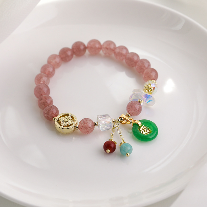 wholesale jewelry crystal color beaded pendant bracelet nihaojewelry