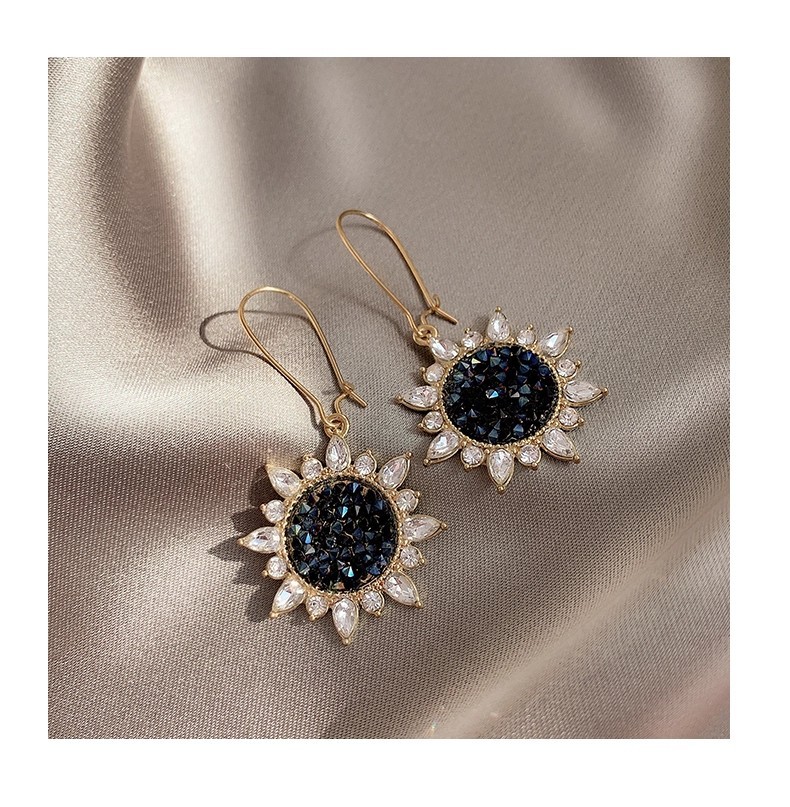 Full diamond sunflower earrings