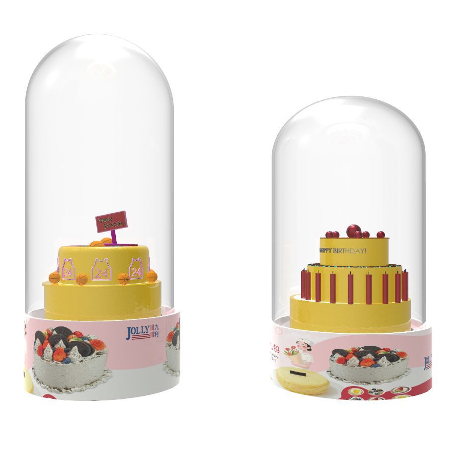 圆柱形展示罩透明亚克力蛋糕防尘展示盒 动漫玩具手办防尘展示架