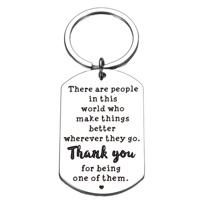 Amazon Boss Festival regalo gracias a los empleados por jubilación renuncia llavero Acero inoxidable tarjeta militar llavero letras