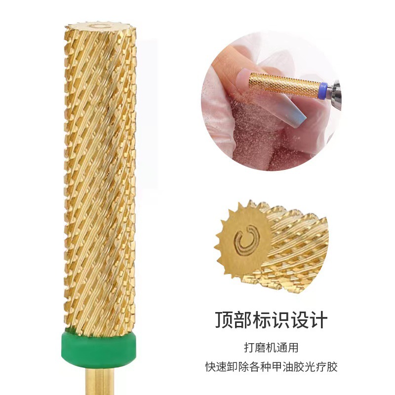 Cabeza de molienda de acero de tungsteno de alta calidad 24mm súper largo cilíndrico nail art molienda cabeza rápida removedor de uñas aleación dura broca