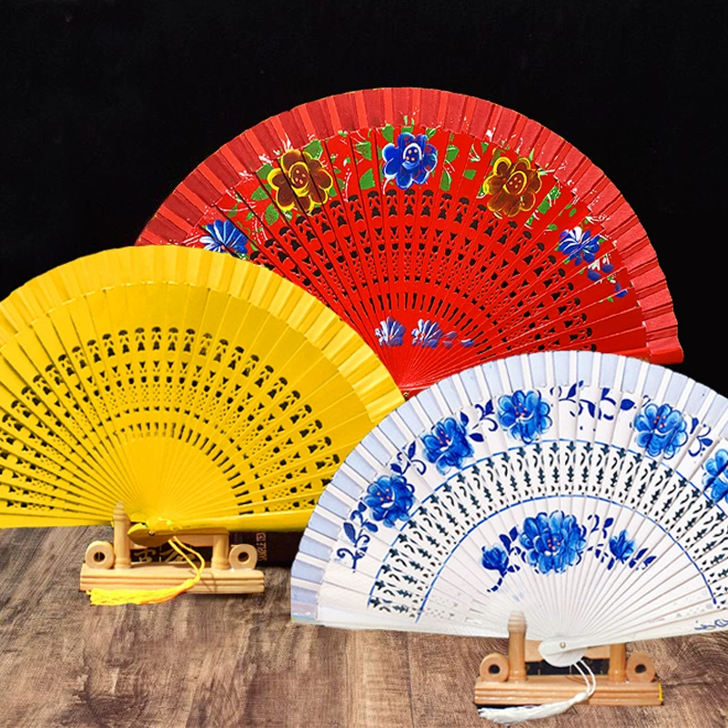 Двухсторонний легко открываешь и складывая веер группы cheongsam ретро вентилятор танцует на подиуме