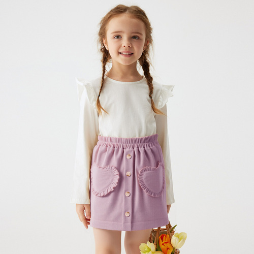 Little Girls' Half Skirt, Princess Skirt, Children's French Pure Color Embroidered Skirt Shorts