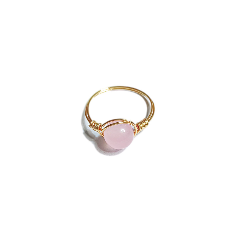 Fashion Round Natural Stone Rings 1 Piece display picture 4