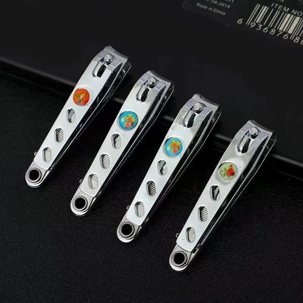 3-Hole Rubber-Coated Nail Clippers, Stainless Steel Nail Clippers with Ear Pick, Multifunctional Nail Clippers