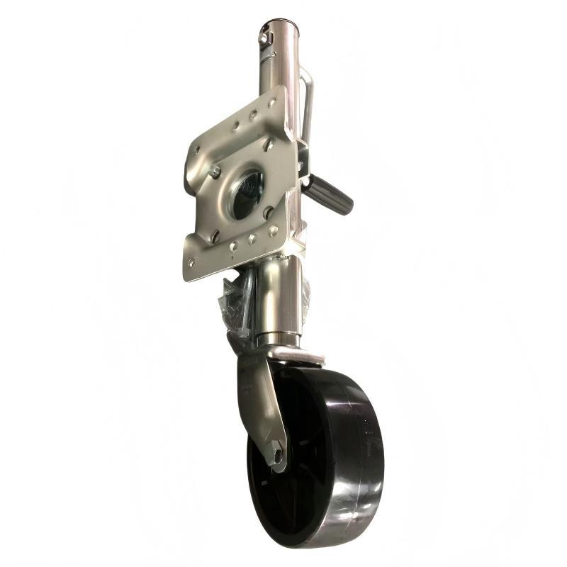 Venta caliente exterior de 6 pulgadas remolque americano Jack 1200 libras galvanizado lado sacudida rueda guía RV
