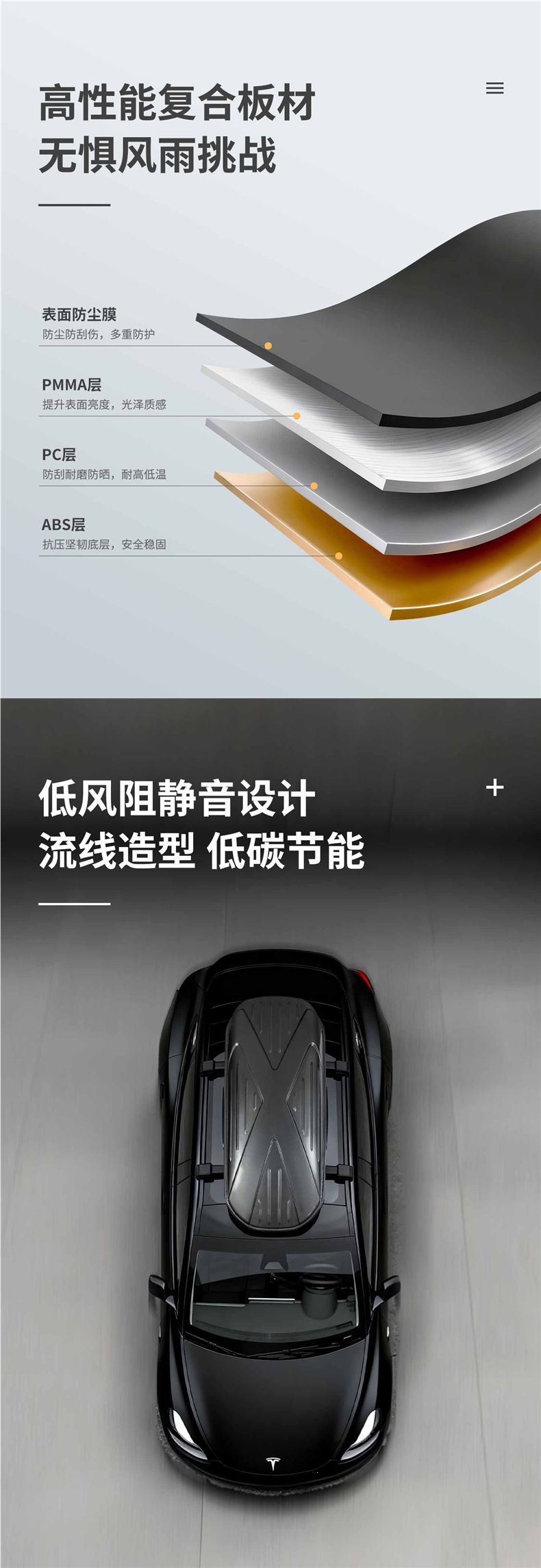 Roof luggage rack, SUV, large capacity, retractable, new ultra-thin design, universal car luggage rack, travel suitcase, roof box