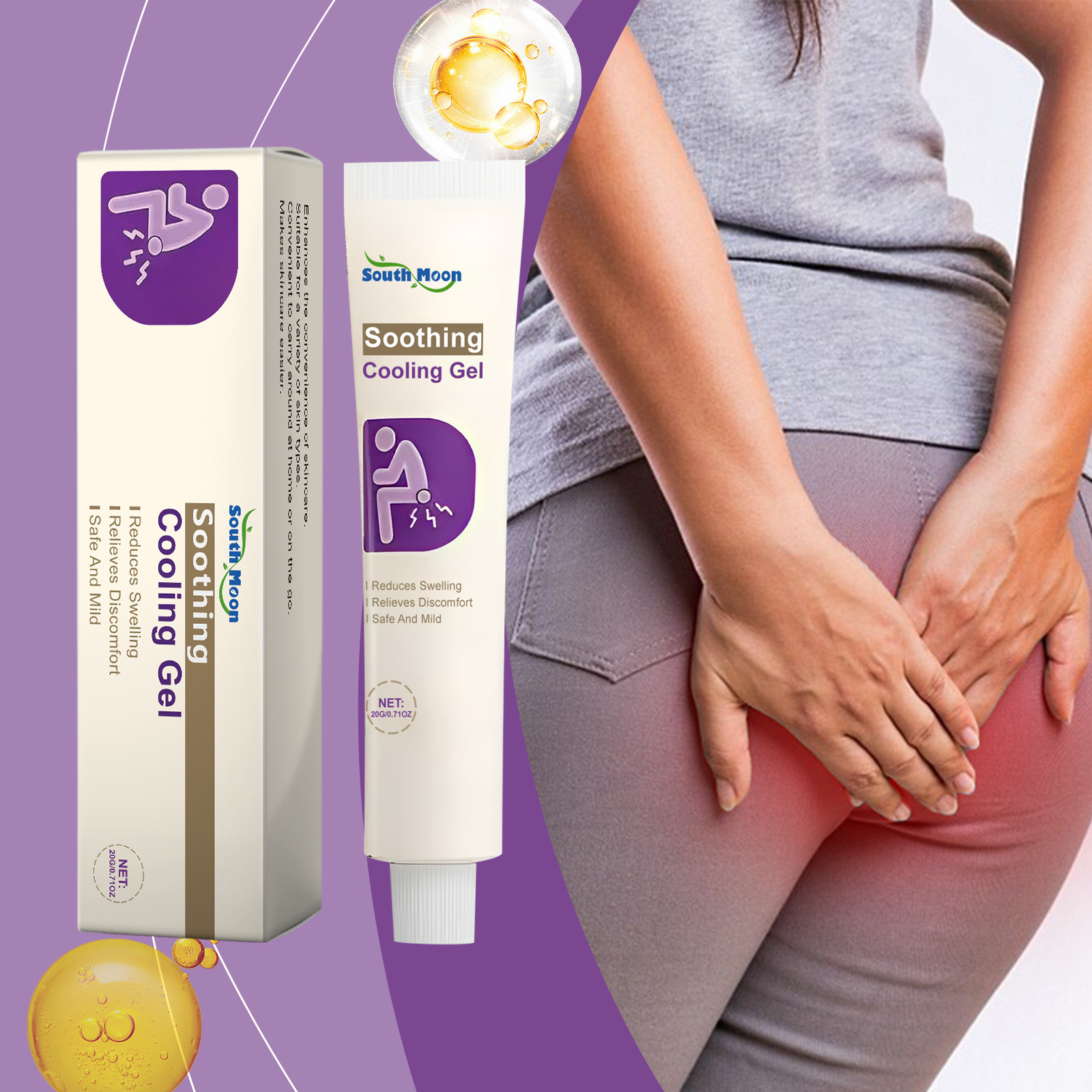 South Moon Perianal Care Gel Gentle Formula, Skin-Friendly, Daily Moisturizing and Nourishing, Refreshing and Non-Sticky