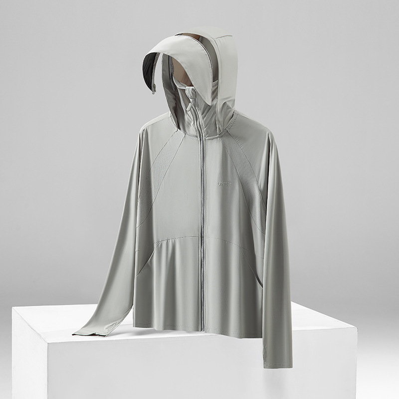 Chal de hielo de verano ropa de protección solar de hielo mujer capuzada piel tipo ropa de tela de mujer chaqueta de bicicleta al aire libre