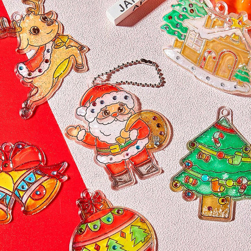 Children's no-bake glue painting toys paint painting handmade diy coloring girl pendant jewelry Christmas gift set