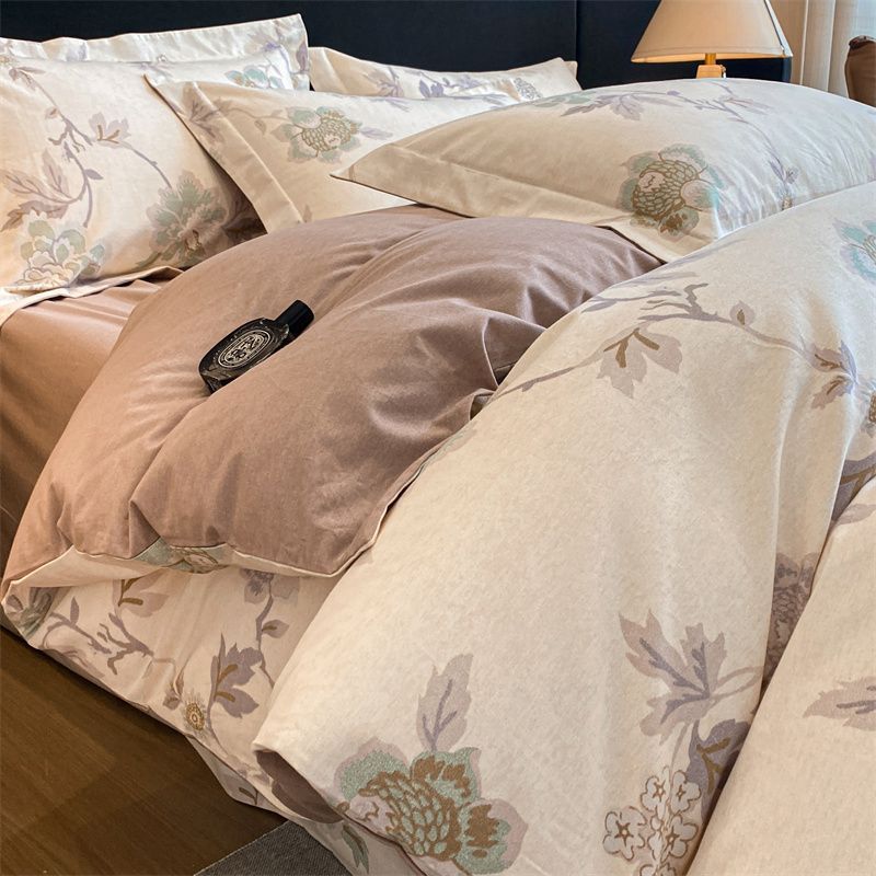 Blue rice-luhe (thick pure cotton brushed/naked naked grade)