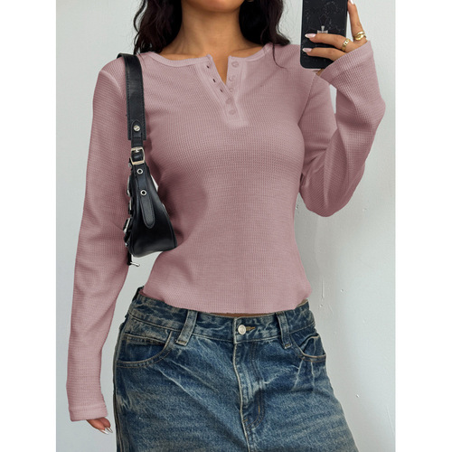 New European and American Y2K Chic Button-Down Long-Sleeved Vest T-Shirt for Women—Spring/Summer Independent Online Store