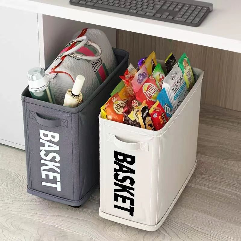 Popular Wheeled Under-Table Storage Basket Dirty Clothes Basket Mini Basket Foldable Multi-Functional Household Removable Dirty Clothes Basket