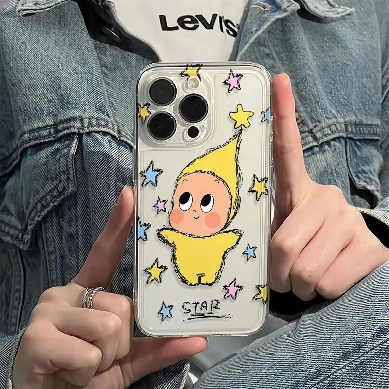 跳舞星星人适用苹果16promax手机壳iphone15/14防摔13/12全包11软|undefined