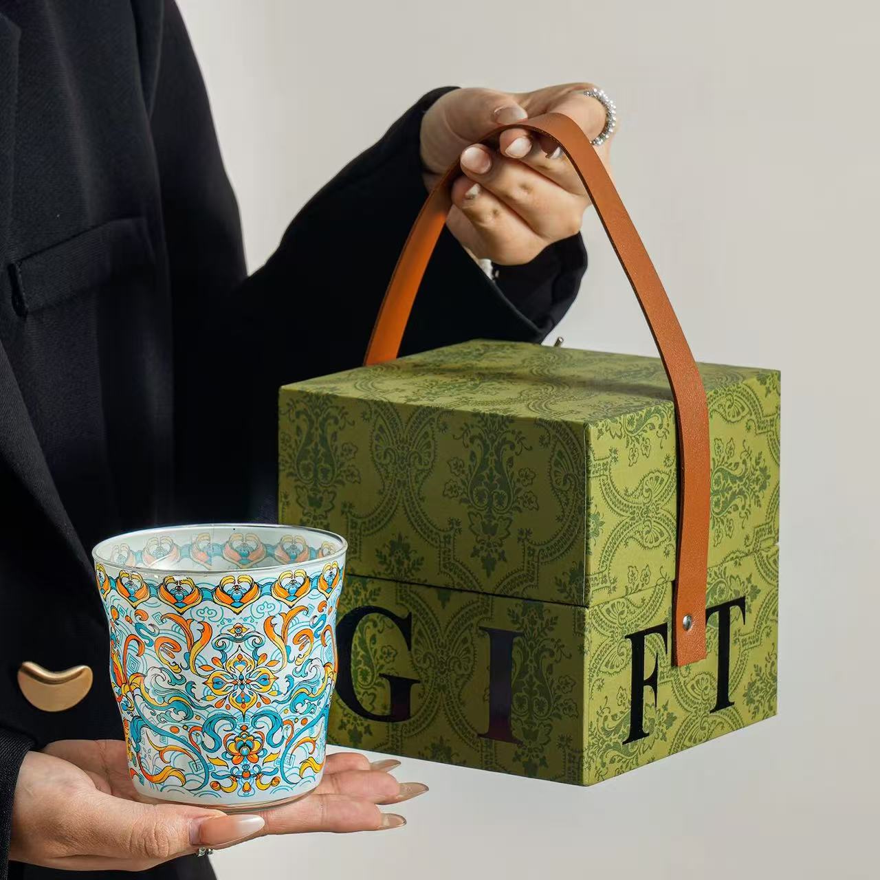 Regalo de cumpleaños para chicas tazas de vidrio de alta calidad para acompañantes de regalo de alta calidad exquisita taza de agua caja de regalo image 11