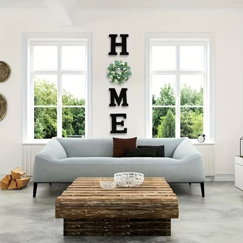 Transfronterizos venta caliente decoración de pared artística set madera "HOME" letras guirlanda de pared decoración de pared para el hogar