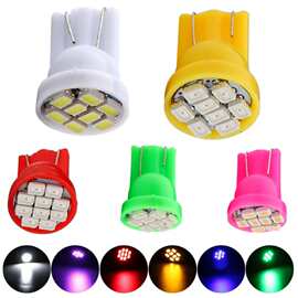 亿众 高亮 汽车示宽灯T10 8SMD 3020小灯 白牌照灯仪表灯 W5W灯泡