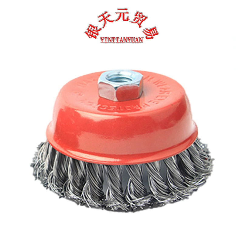 М14 twisted wire bowl 3-дюймовый 0.5 проволочный щеточный диск для удаления краски через угловую шлифовальную машину 125