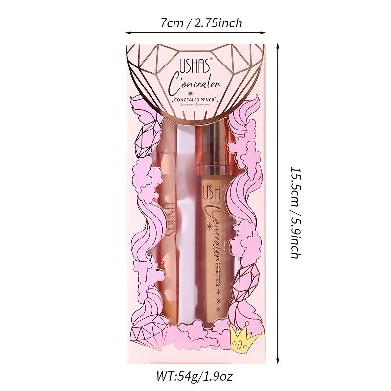 USHAS concelador + lápiz de labio conjunto de sombra de ojos impermeable barra de alta luz explosión brillante mate al por mayor CS420A