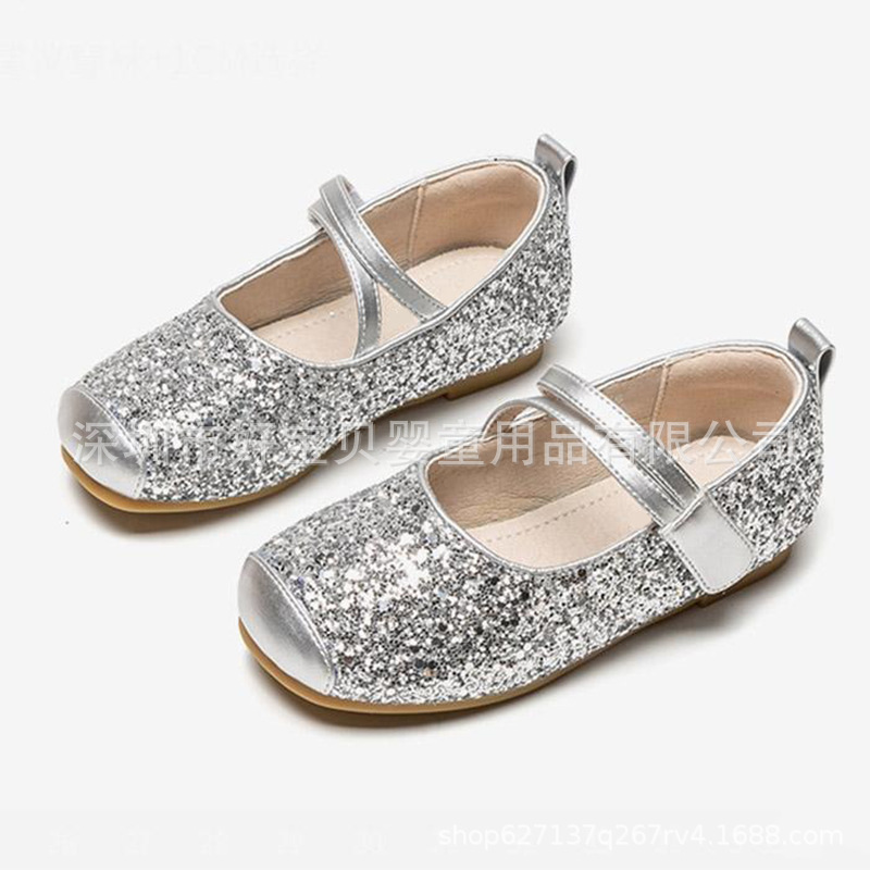 Girls High Heel Princess Shoes 2023 Autumn New Little Girls Catwalk Shoes Medium and Large Children's Dance Shoes Children's Crystal Shoes