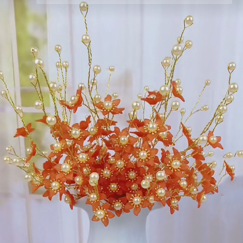 재고 보히 니아 꽃잎 도매 구슬 시뮬레이션 가짜 꽃잎 DIY 골동품 한후 머리핀 술 펜던트 소재