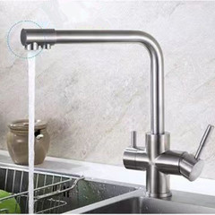 304 stainless steel integrated kitchen cold and hot water faucet wash basin with rotating wash basin direct drinking water basin water purification