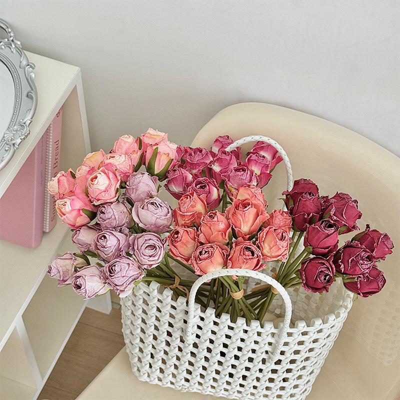 Flores simuladas de rosa de Angola decoración de bodas flor falsa rosa mano ramo de flores accesorios de fotos