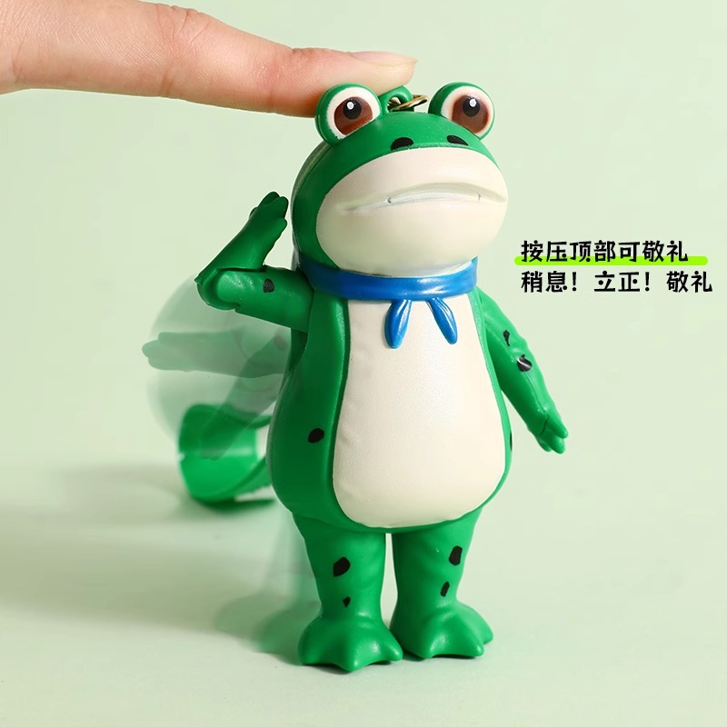 Saludo explosivo rana llavero de automóvil adorable pareja colgante en línea rana muñeca colgante regalos al por mayor