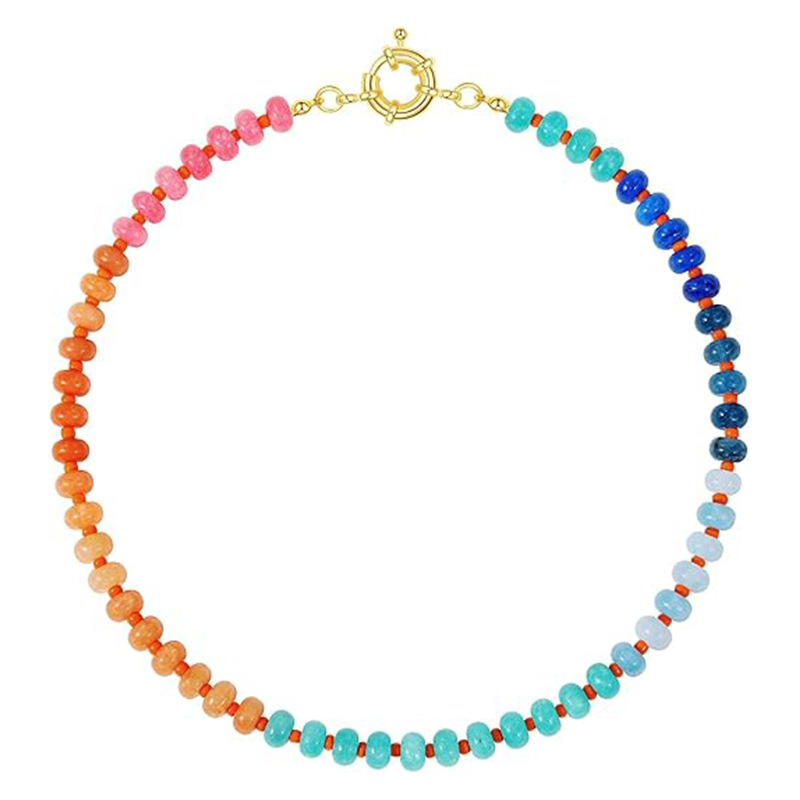 15g Weight Lobster Trigger Clasp Closure Clasp Closure Type Necklace Classification Beaded Chain Chain Type 1 Piece Quantity Daily, Street Occasion natural stone Material Geometric Pattern Women's Gender Simple Style Style Simple Style Geometric Natural Stone Beaded Chain Necklace 34