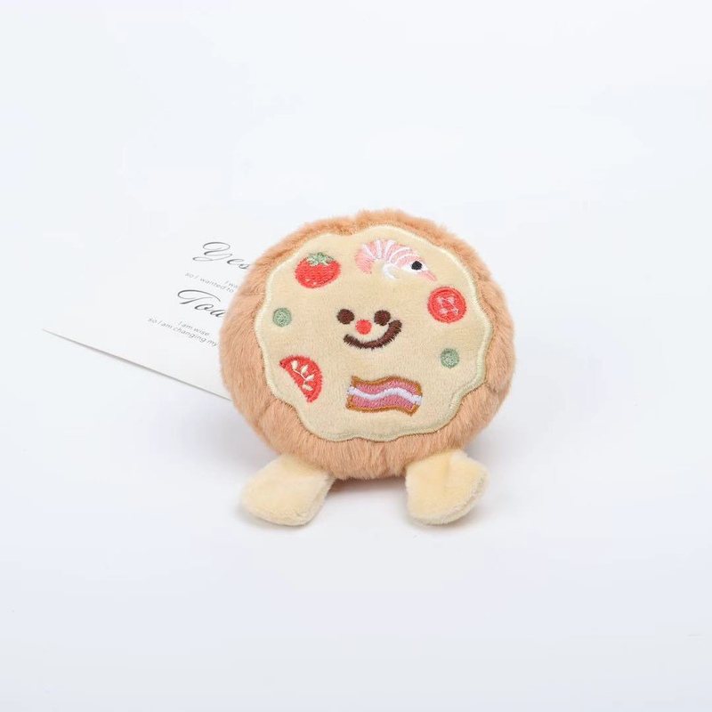 卡通毛绒仿真食物榴莲披萨草莓pizz造型胸针书包装饰玩偶挂件饰品|undefined