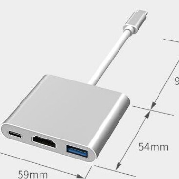 type c to hdmi + usb + PD three-in-one docking station aluminum alloy HUB multi-port converter computer to TV type c to hdmi + usb + PD three-in-one docking station aluminum alloy HUB multi-port converter computer to TV
