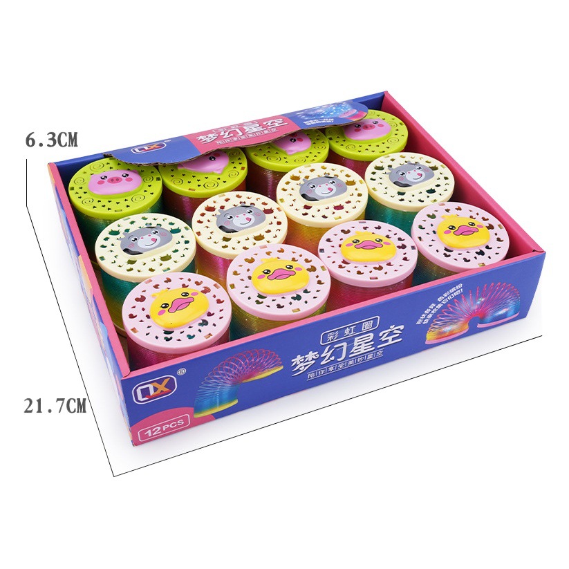 Tiktok misma proyección de dibujos animados Arco Iris anillo puesto juguetes luminosos al por mayor niños primavera anillo flash Jenga