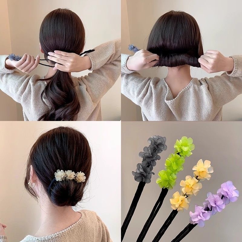 Nuevo artefacto para el cabello con plato de hortensias, temperamento exquisito, plato de flores, accesorio para el cabello, plato de hortensias, palo para el cabello, cabeza de bola, artefacto femenino