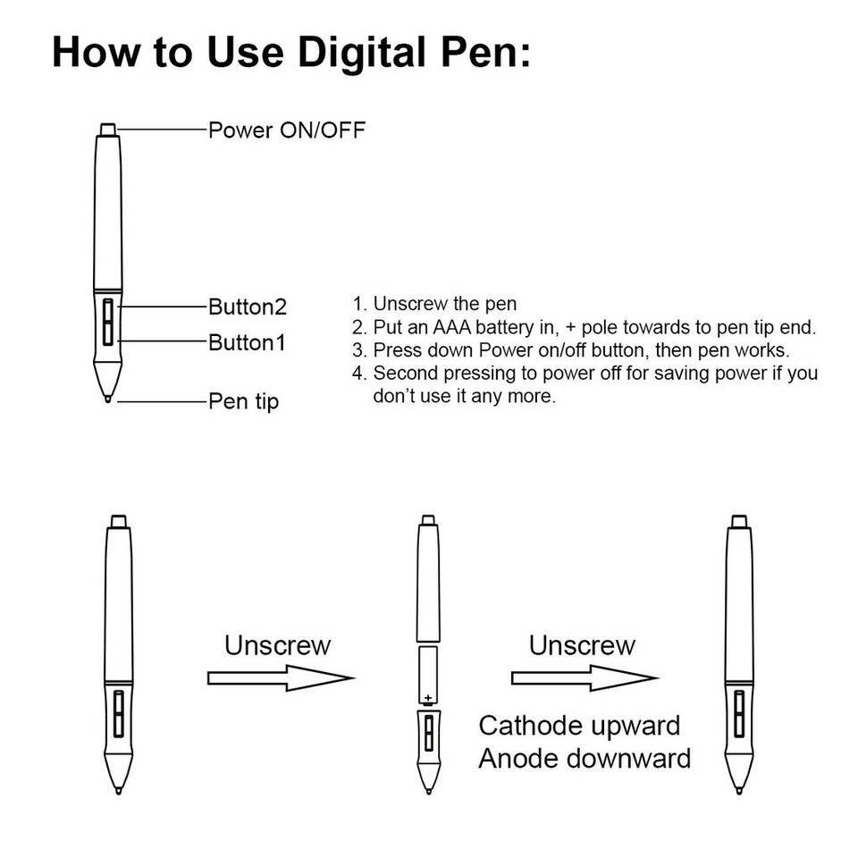 Huion Pen68 Good Battery Operated Digital Pen P68