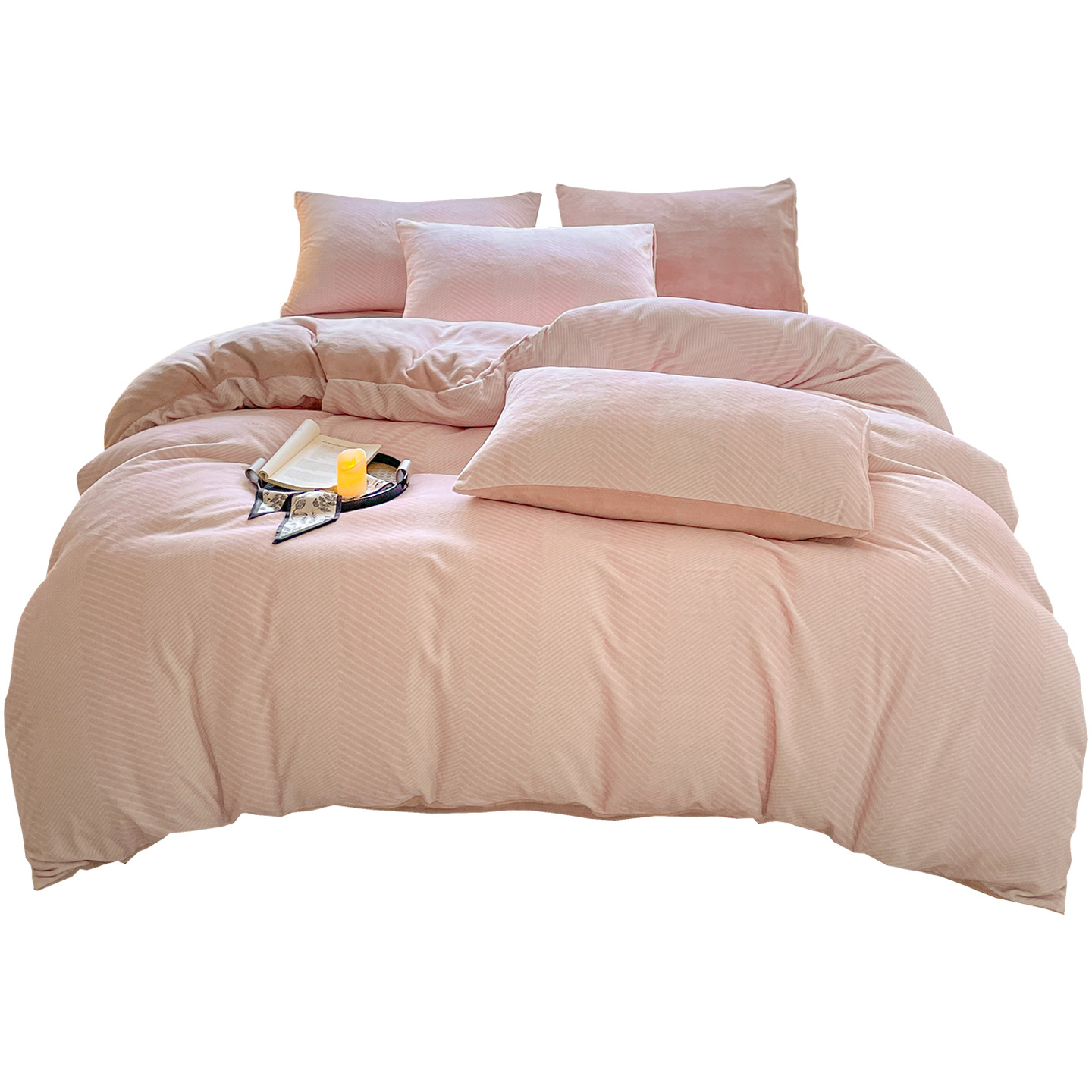 Invierno leche de lana de coral sábanas de cama cubierta de lana de lana de lana 3 dormitorio de tres piezas 4