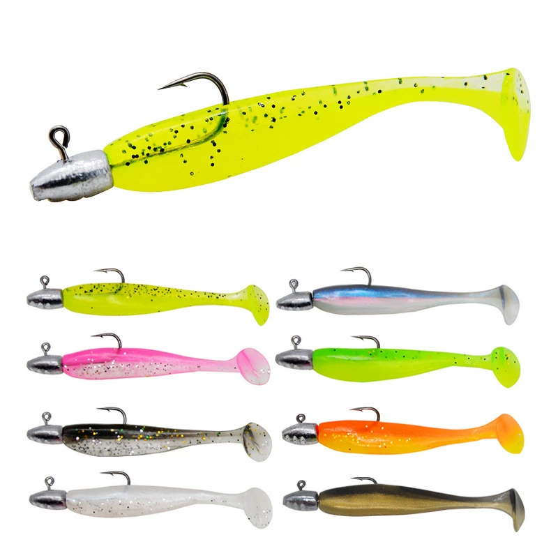 Root bait soft bait road sub -bait lead hook tail fish 5 loaded bionic bionic fake bait leader hook fishing gear