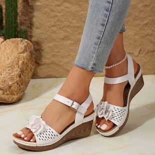 2025 new cross-border dropshipping elegant white platform sandals high-heeled sandals cross-border dropshipping