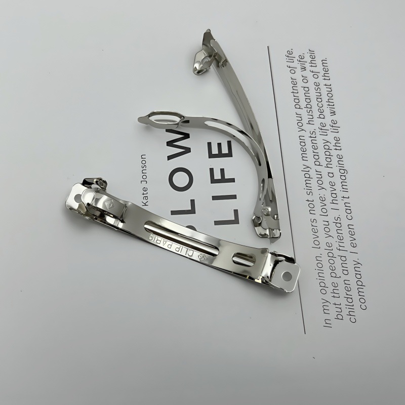 Versión coreana del clip de resorte impreso de dos piezas de tres piezas, clip automático, clip inferior, clip grueso, suministro directo de fábrica de accesorios de joyería de bricolaje
