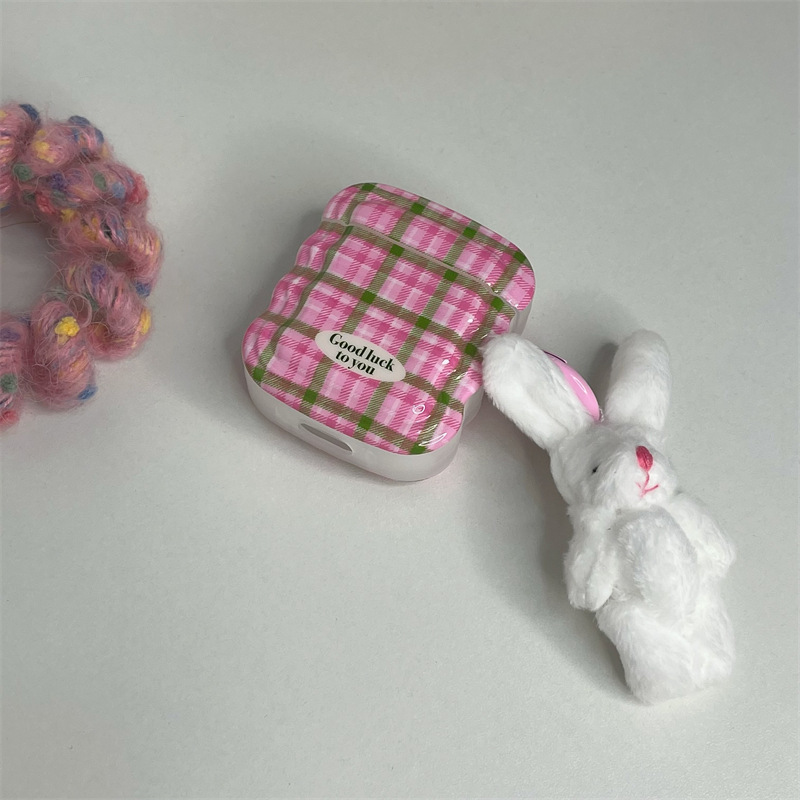 Cute Rabbit Lattice Tpu Bluetooth Earbuds Case display picture 6