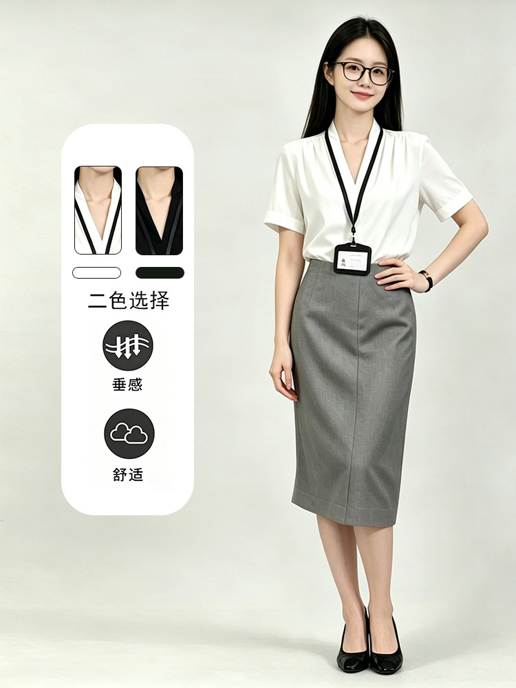 Áo sơ mi voan nữ dài tay công sở cỡ lớn — Áo sơ mi trắng dài tay không cúc