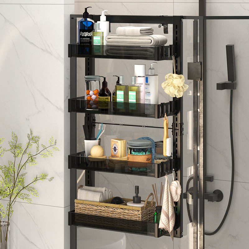 Multi-Layer Door Storage Rack Bedroom Sundries Storage Basket Bathroom Hanging Rack Kitchen Door Punch-Free Storage Hanging Basket