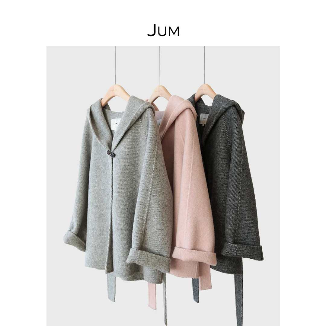 JUM 입기 [겨울로] 후드루스후드 양면 양모 롱으로 한국 쇼트코트