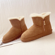 新款皮毛一体雪地靴女冬季保暖防滑雪地棉拉链棉鞋加厚羊毛女棉靴